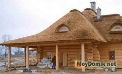 Кровля мансардной крыши камышом Кровля мансардной крыши камышом