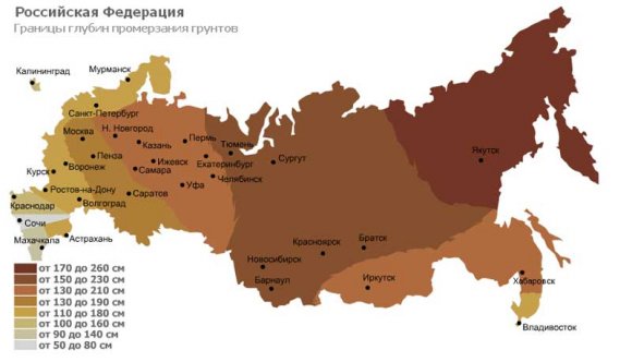 Калькулятор для расчета глубины промерзания грунта