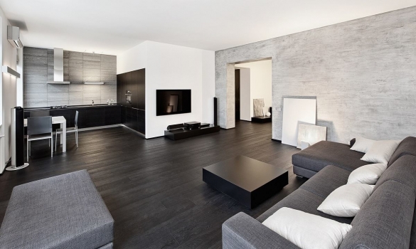 Дизайн квартиры-студии в сером цвете Дизайн квартиры-студии в сером цвете