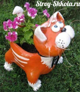 Клумба для цветов в форме кота