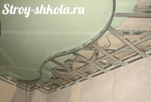 Образец крепления металлического каркаса для второго уровня