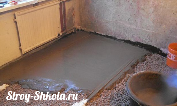 Процесс стяжки пола