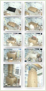 Схема укладки кирпичей для печи с водяным котлом