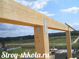 Установка конькового бруса