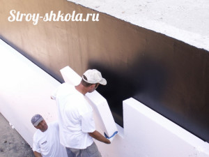 Утепление фундамента плитами из полистирола