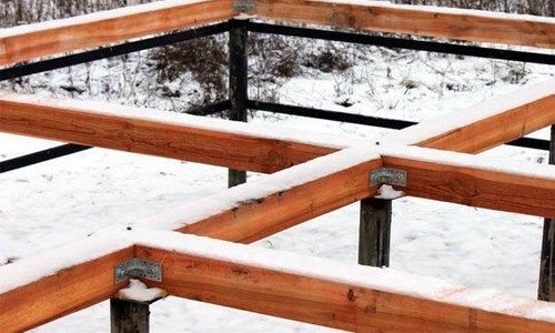 Обвязка винтовых свай брусом